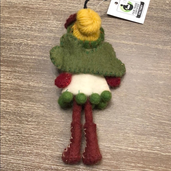 Sold. Icelandic Wool Green Fairy Ornament - Picture 4 of 7
